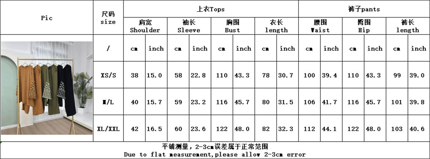 Eid Plain 2 Piece Abaya Set Tops Pants Modest Muslim Sets Abayas For Women Clothing Robe Caftan Marocain Femme Musulmane Kaftan