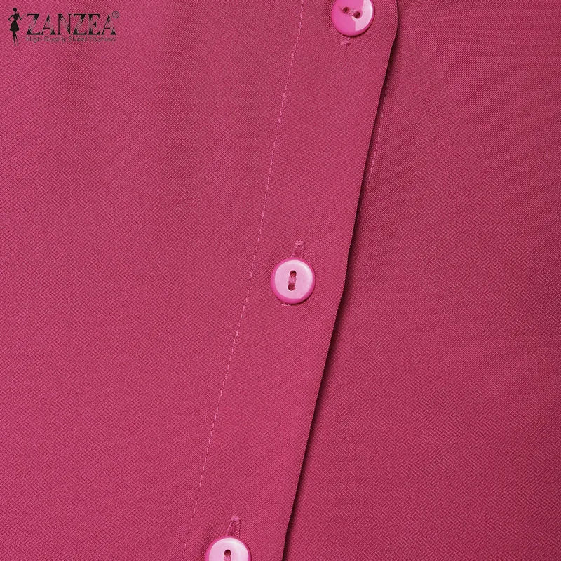 ZANZEA Autumn Women Long Vestidos Muslim Fashion O Neck Islamic Hijab Casual Loose Maxi Dress Tiered Long Sleeve Abaya Robes