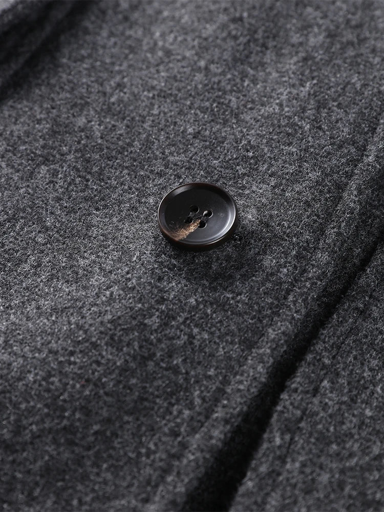 2025 Autumn Winter Stand Collar Coat Women Big Pockets Wool Blend Long Sleeve Single-breasted Thick Jacket Female Lady Outwears