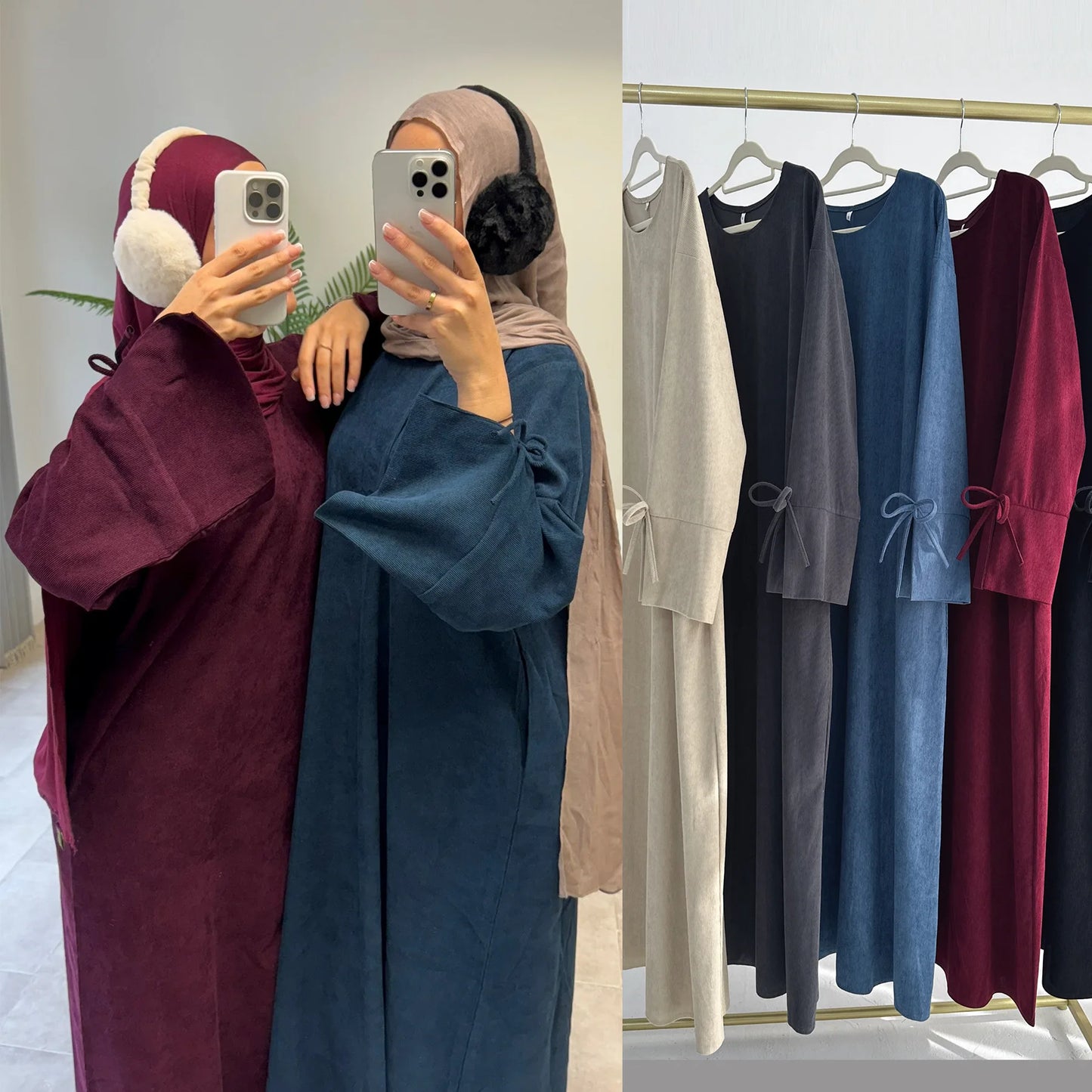 Ramadan Bow-knot Dubai Abaya Dress Luxury 2024 Arabic Muslim Women Modest Clothing Islam Party Coat Kaftan Fashion Turkey Robe