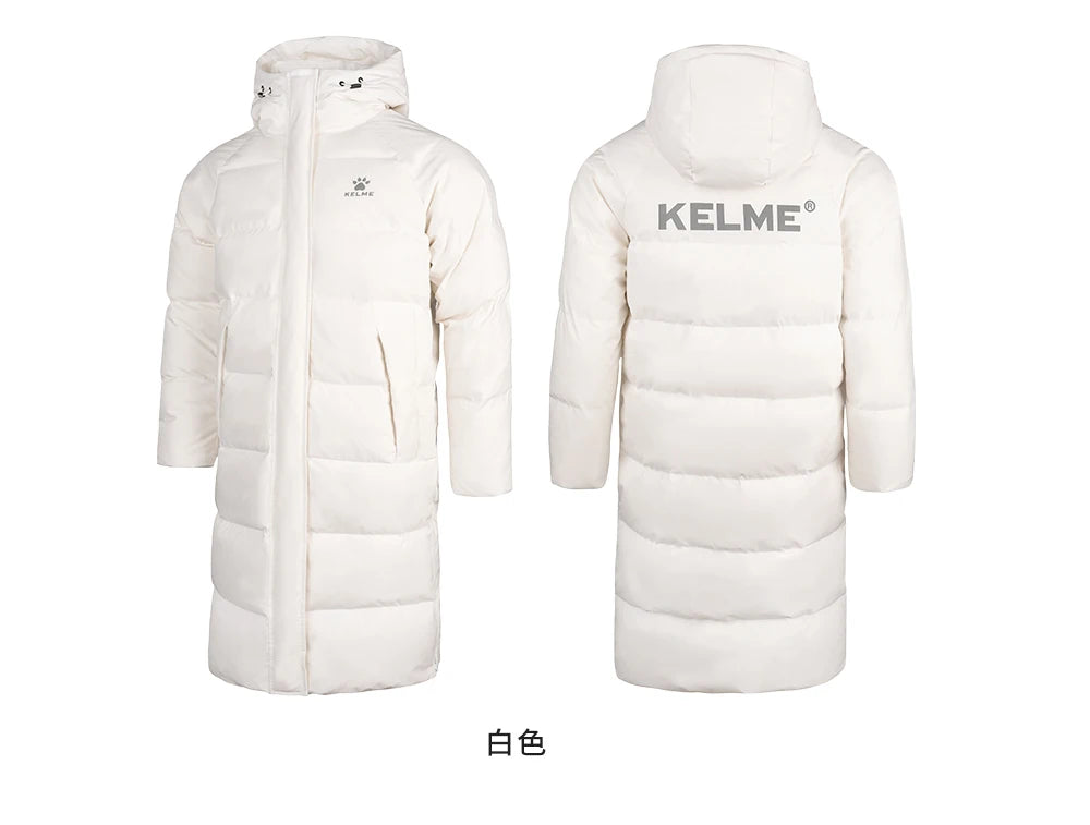 Kelme Sports Down Jacket Women's Long Winter Coat Thick Warm Cotton Jacket Windproof And Snow Proof Coat