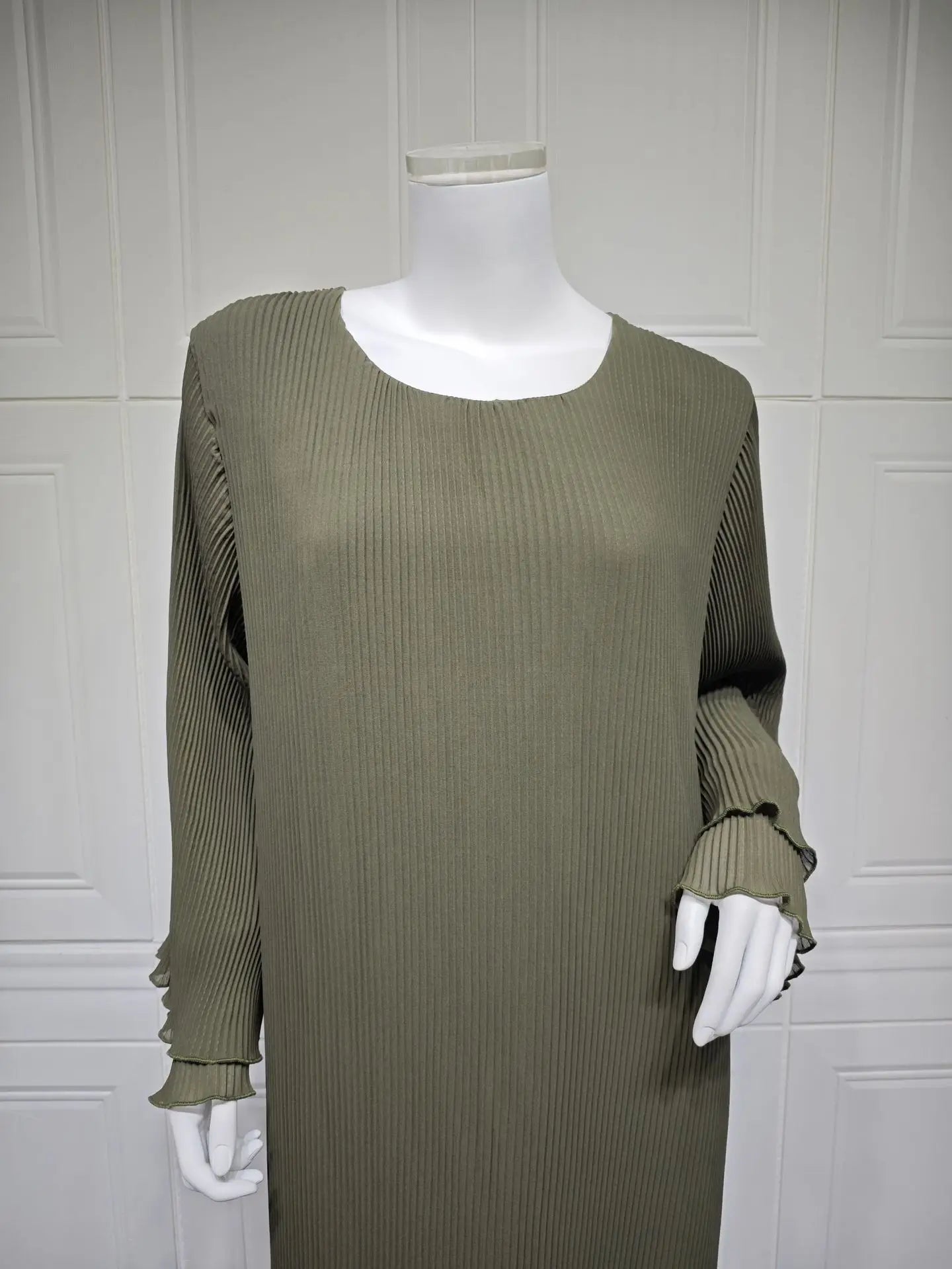 Eid Muslim Dress for Women Pleated Flare Sleeve Jalabiya Kaftan Islam Vestidos Arab Long Robe Ramadan Morocco Dubai Abayas 2024