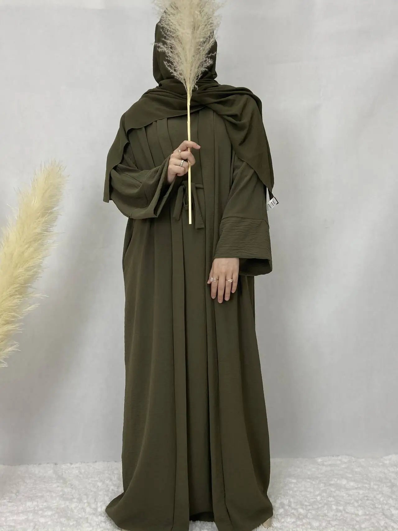 Turkish Solid Color Plus Size Abayas Kaftan Islamic Dress Dubai Moroccan Long Sleeve Skirt Loose Women Elegant Muslim Clothing