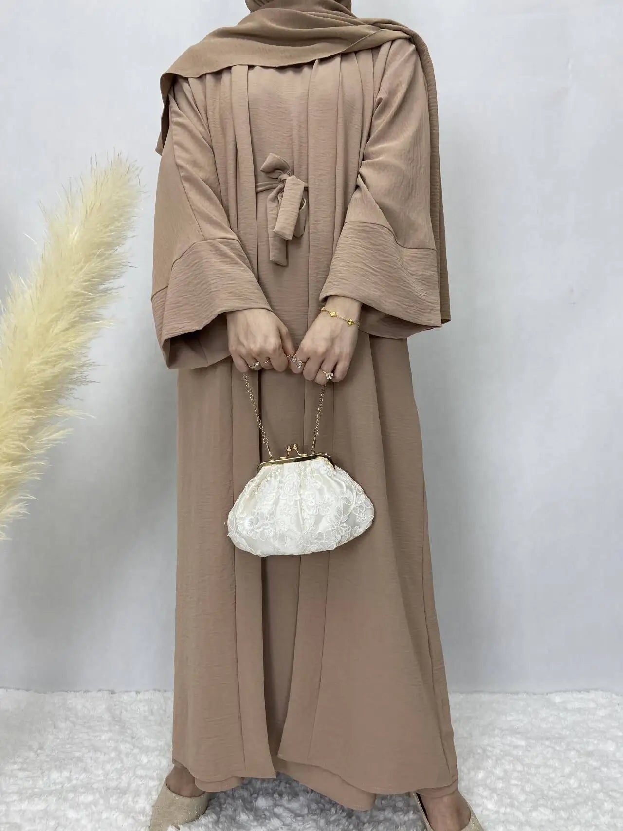 Turkish Solid Color Plus Size Abayas Kaftan Islamic Dress Dubai Moroccan Long Sleeve Skirt Loose Women Elegant Muslim Clothing