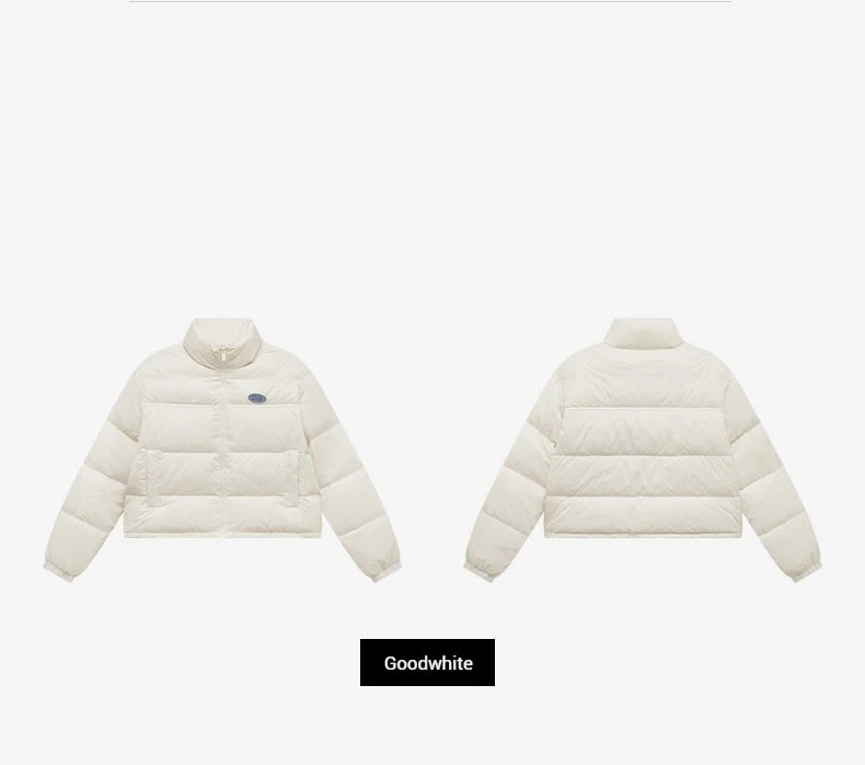 Xtep Down Jacket For Women 2024 Winter Soft Zip-up Short Water Resistence Coat Keep Warm Sporty Stand Collar Tops 876428190061