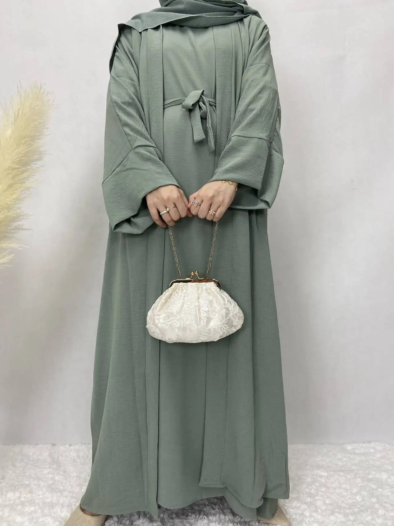 Turkish Solid Color Plus Size Abayas Kaftan Islamic Dress Dubai Moroccan Long Sleeve Skirt Loose Women Elegant Muslim Clothing