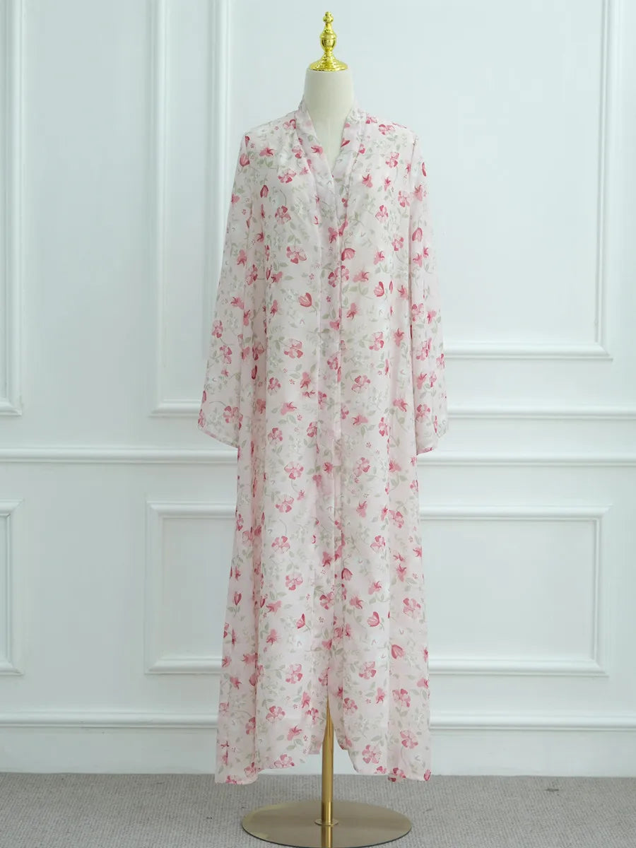 Muslim Women Dubai Abaya luxury Double layered chiffon Print Hijab Dress Kaftan Ramadan Robe Femme Islam african dresses Kebaya