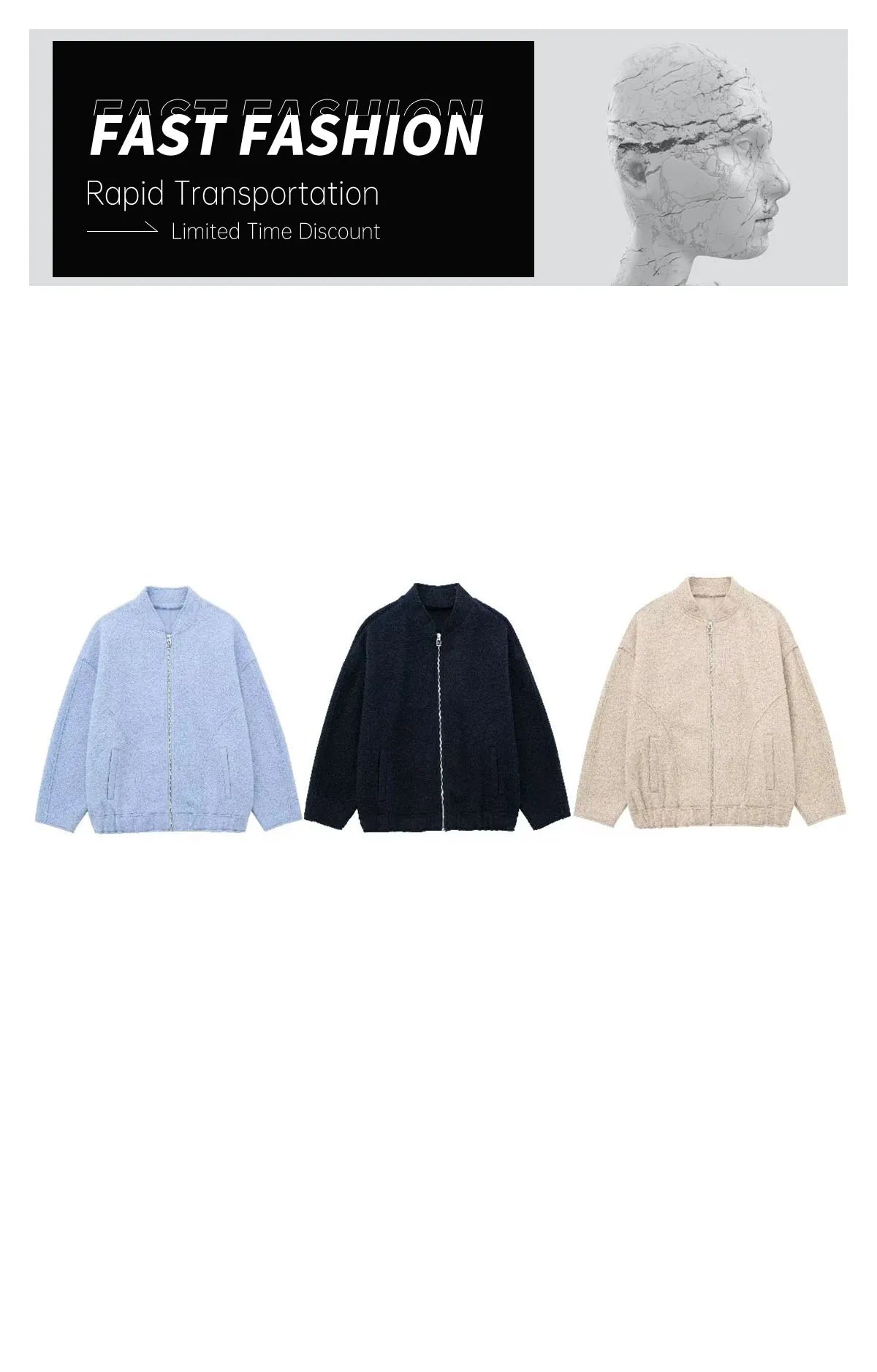 UNIZERA 2023 Autumn/Winter New Product Women's New Fashion Casual Loose Versatile Zipper Pilot Jacket Coat