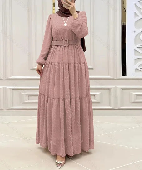 Long Robe Modest Muslim Women Abaya Sashes Dresses Jalabiya Eid Ramadan Morocco Dubai Saudi Kaftan Islam Vestidos Arab Abayas