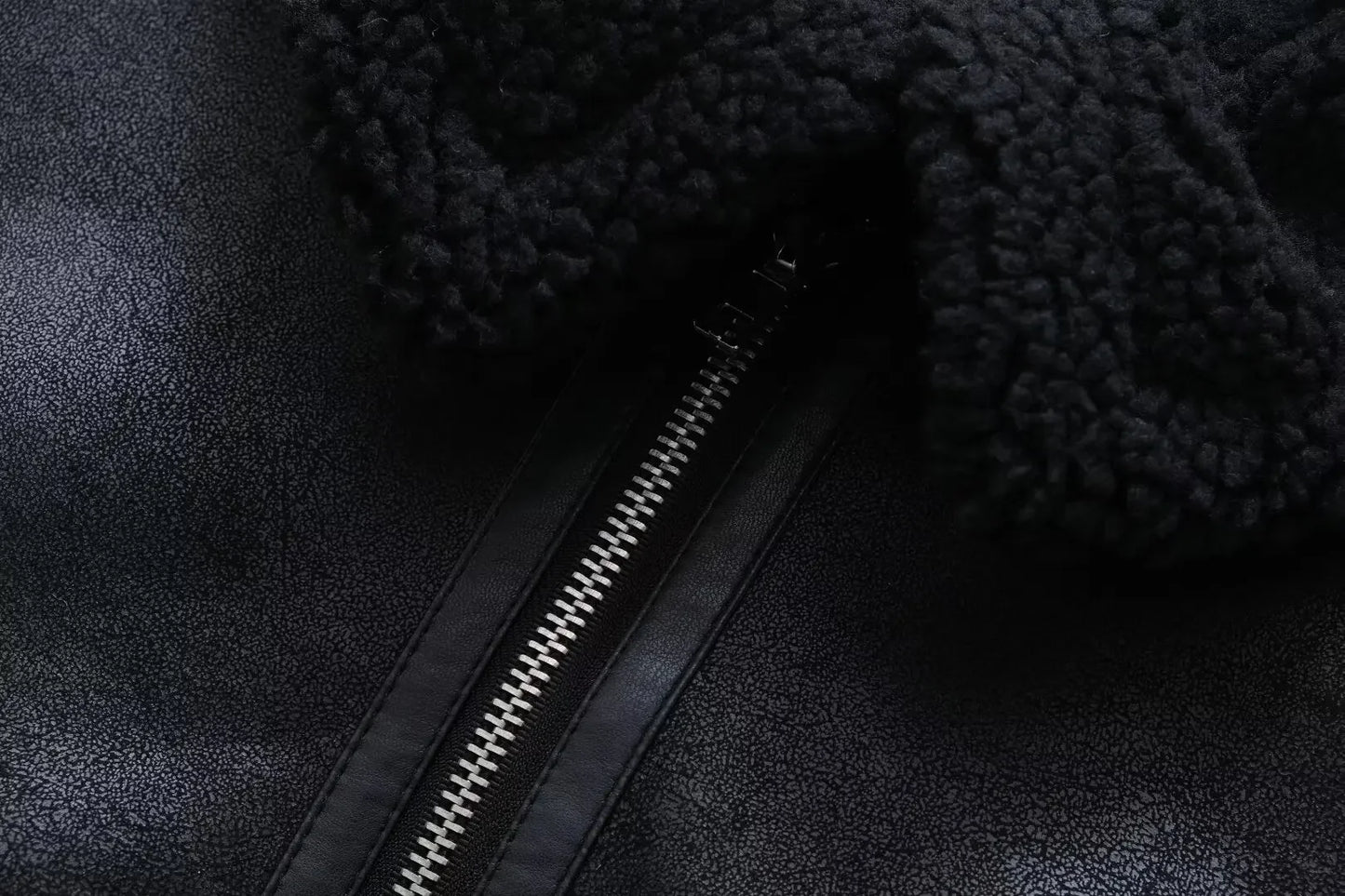 Autumn and Winter New Women's Fur Fleece Loose Double-sided Motorcycle Jacket Short Coat Street Style Comfortable Warm