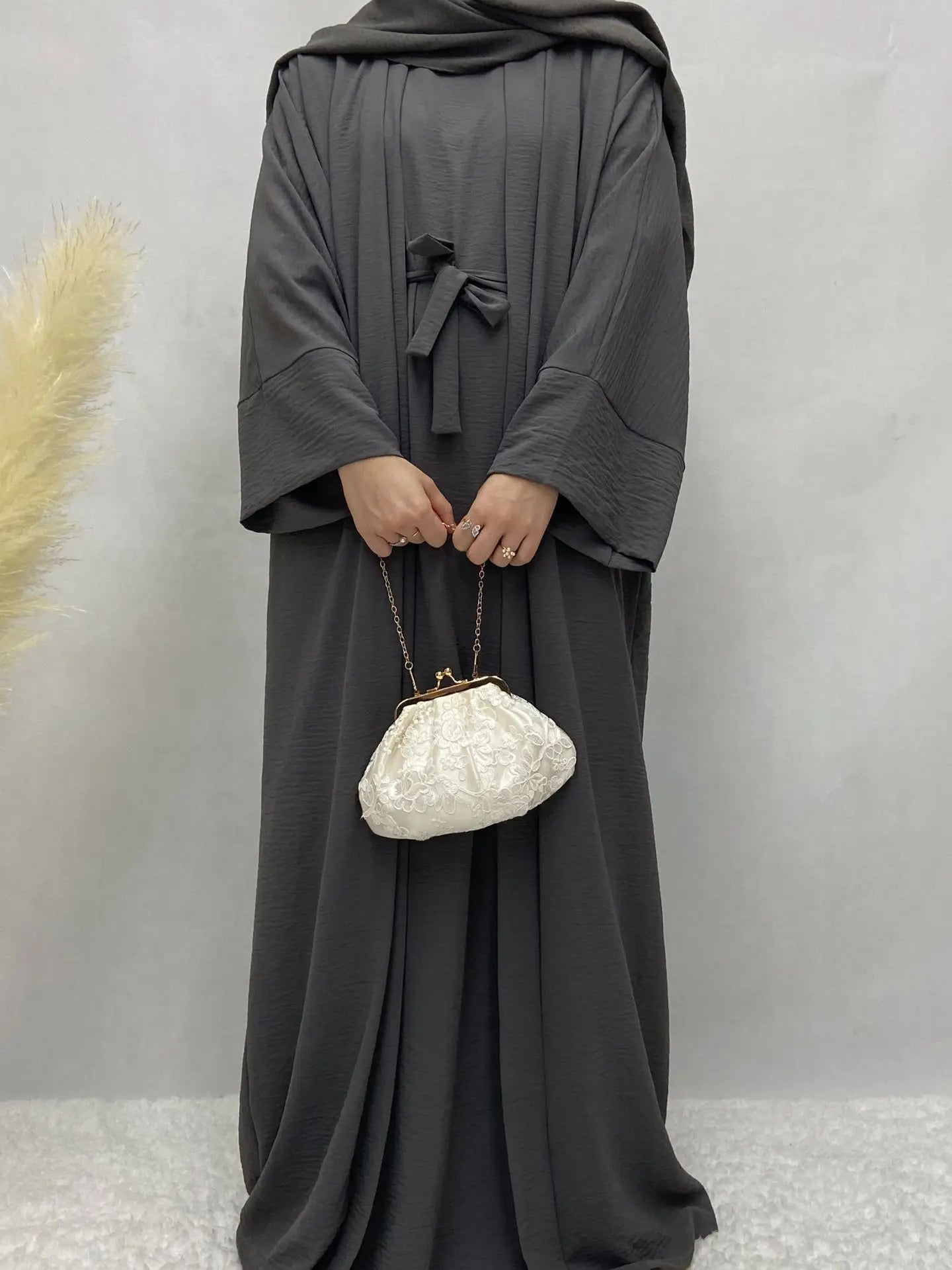 Turkish Solid Color Plus Size Abayas Kaftan Islamic Dress Dubai Moroccan Long Sleeve Skirt Loose Women Elegant Muslim Clothing