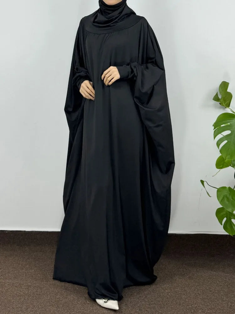Islamic Abaya Modesty Ramadan Dress Muslim Abayas Hooded Long Sleeve One-piece Prayer Hijab Dress Women Jilbabs Turkish Kaftans