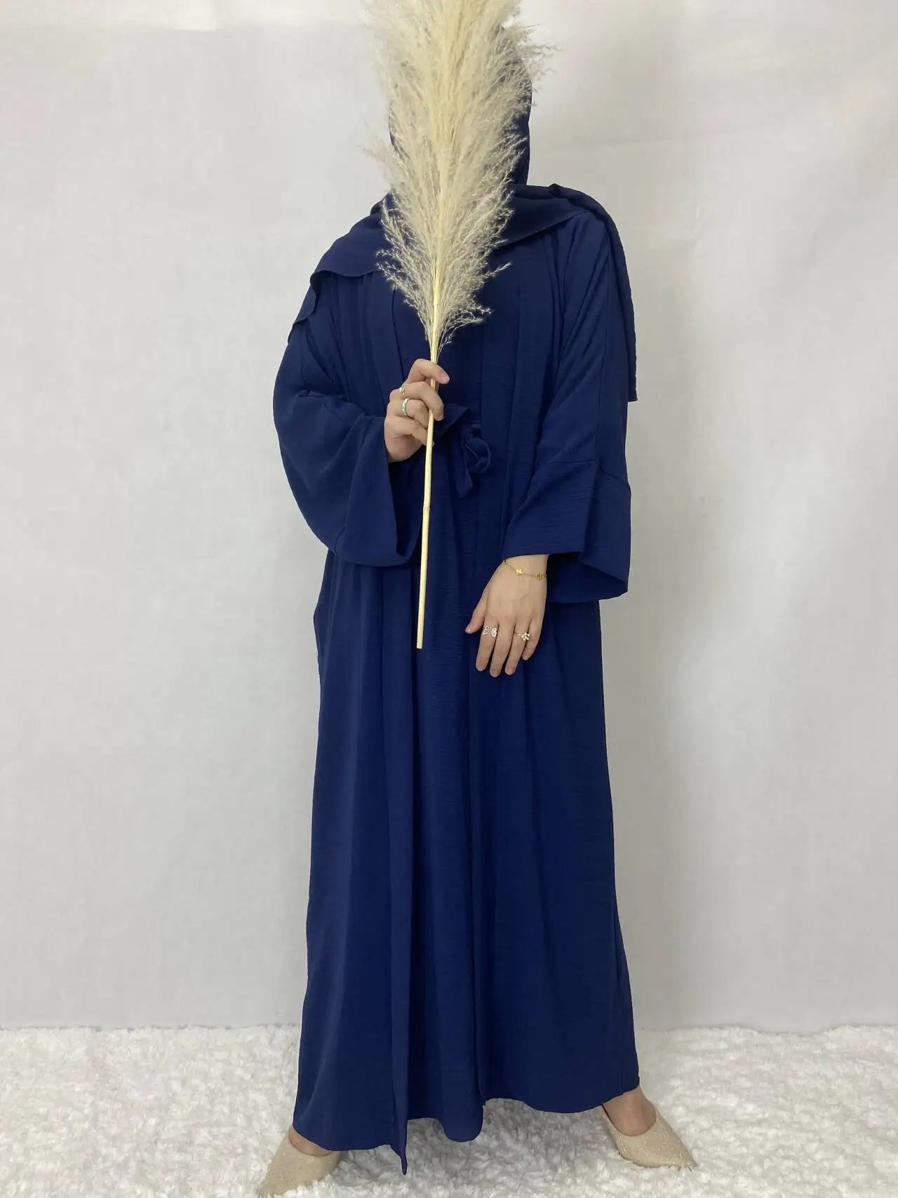 Turkish Solid Color Plus Size Abayas Kaftan Islamic Dress Dubai Moroccan Long Sleeve Skirt Loose Women Elegant Muslim Clothing