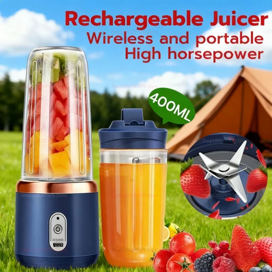 Portable Juicer Cup 6 Blade Blender Bottle Household Fruit Juicer Cup Smoothie Blender USB Rechargeable Juicer Kitchen Tool