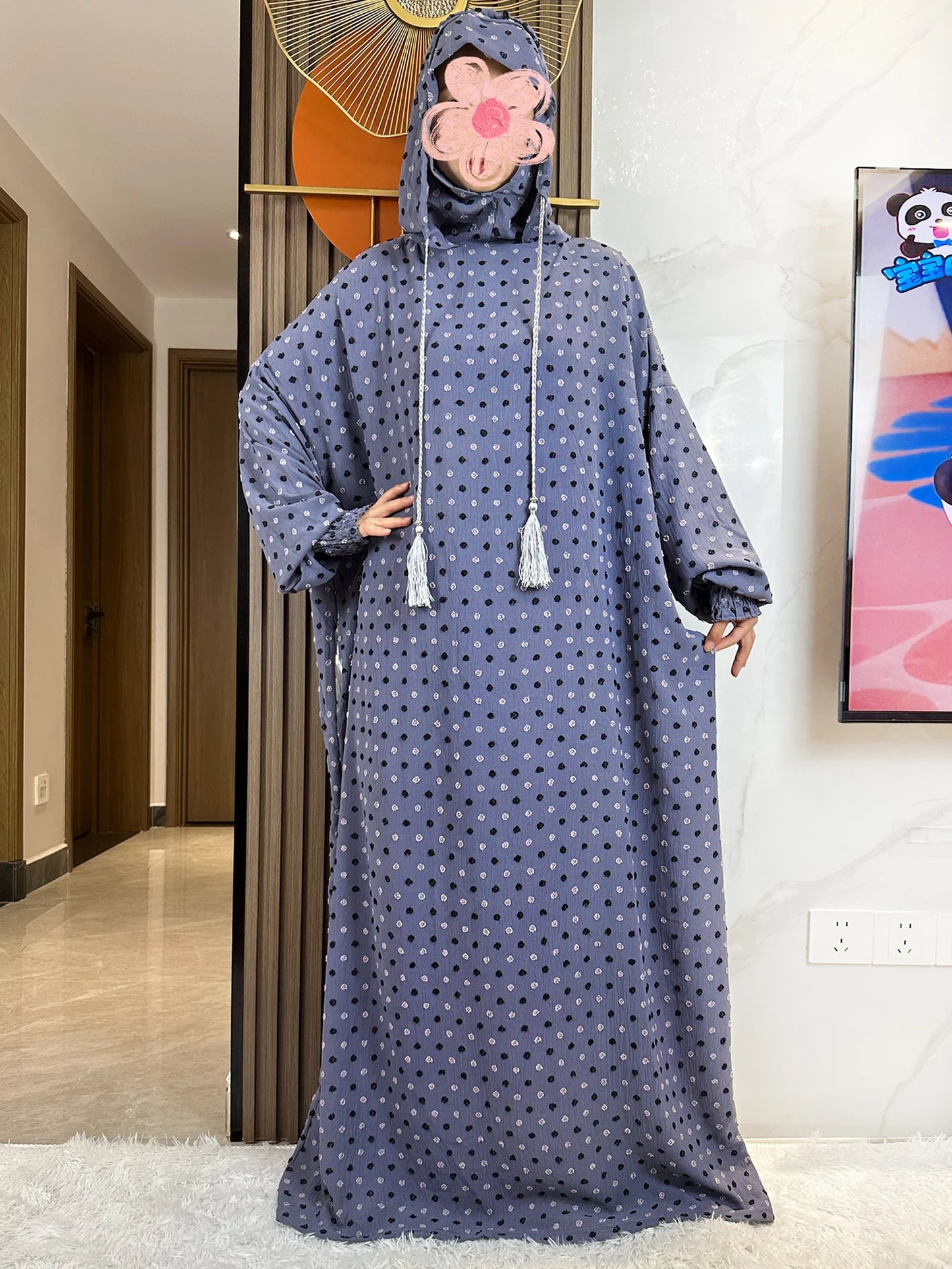 2025 Ramadan Niqab Khimar Muslim Hoody Abaya Dubai Turkey Islam Prayer Clothes African Dresses For Women Kaftan Robe Musulmane