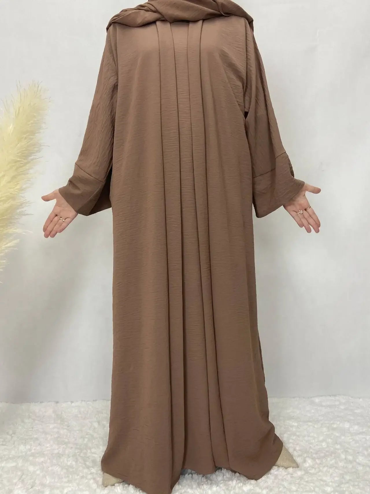 Turkish Solid Color Plus Size Abayas Kaftan Islamic Dress Dubai Moroccan Long Sleeve Skirt Loose Women Elegant Muslim Clothing