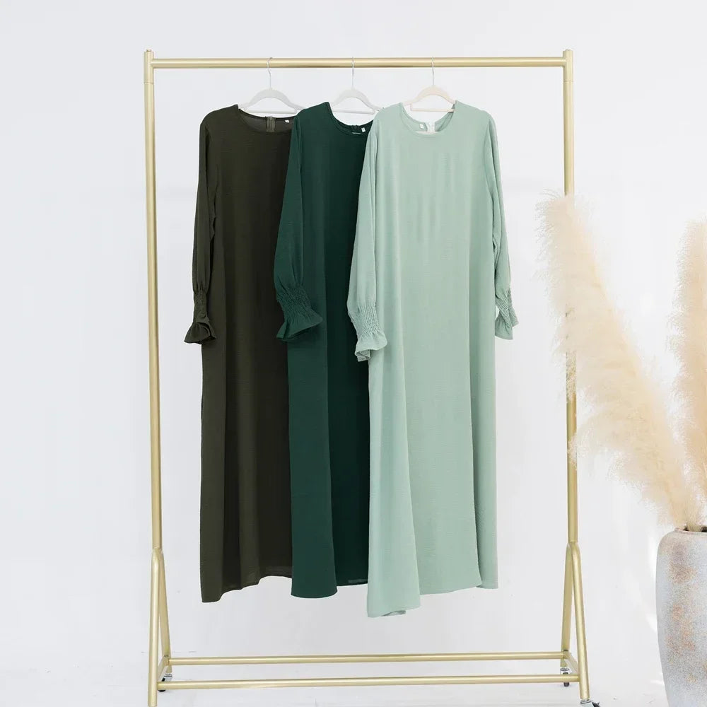 Abaya Muslim Woman Dress Sweet Style Long Sleeves Dubai Turkey Modest Clothing Islam Hijabi Robe Elegant Dresses Ramadan Eid