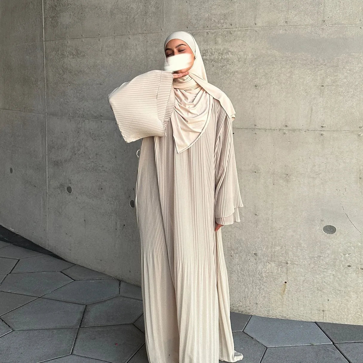 Eid Muslim Dress for Women Pleated Flare Sleeve Jalabiya Kaftan Islam Vestidos Arab Long Robe Ramadan Morocco Dubai Abayas 2024
