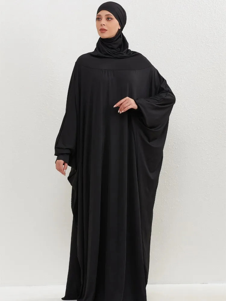 Islamic Abaya Modesty Ramadan Dress Muslim Abayas Hooded Long Sleeve One-piece Prayer Hijab Dress Women Jilbabs Turkish Kaftans