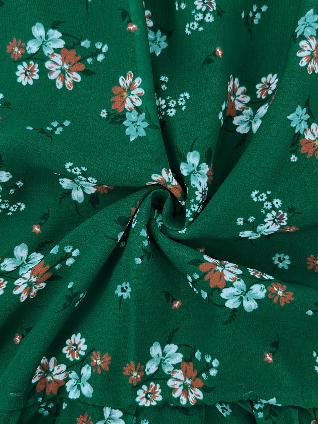 Fashion Muslim Chiffon Flowers Printing Dress High Waist Muslim Dress Abaya Woman Clothing Female Jalabiya