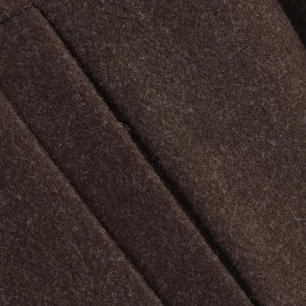 TRZA Women's Oversized Woolen Jacket Coat Long Sleeve Front Zipper Chic Outerwear with Pockets Fashion Top