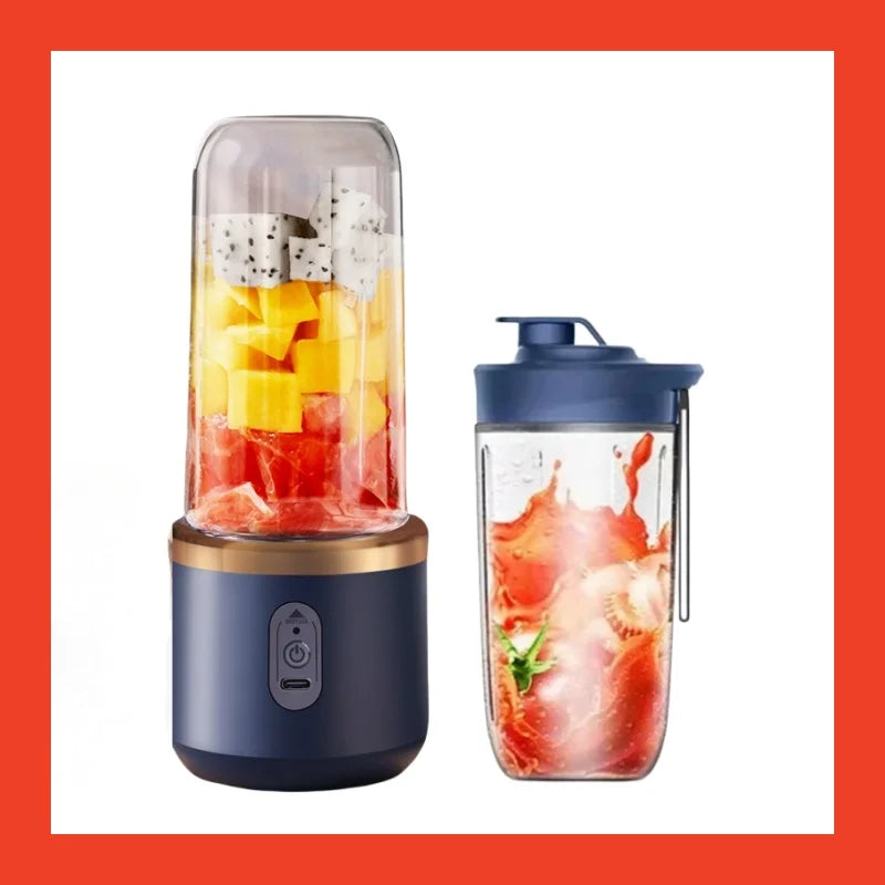 Portable Juicer Cup 6 Blade Blender Bottle Household Fruit Juicer Cup Smoothie Blender USB Rechargeable Juicer Kitchen Tool