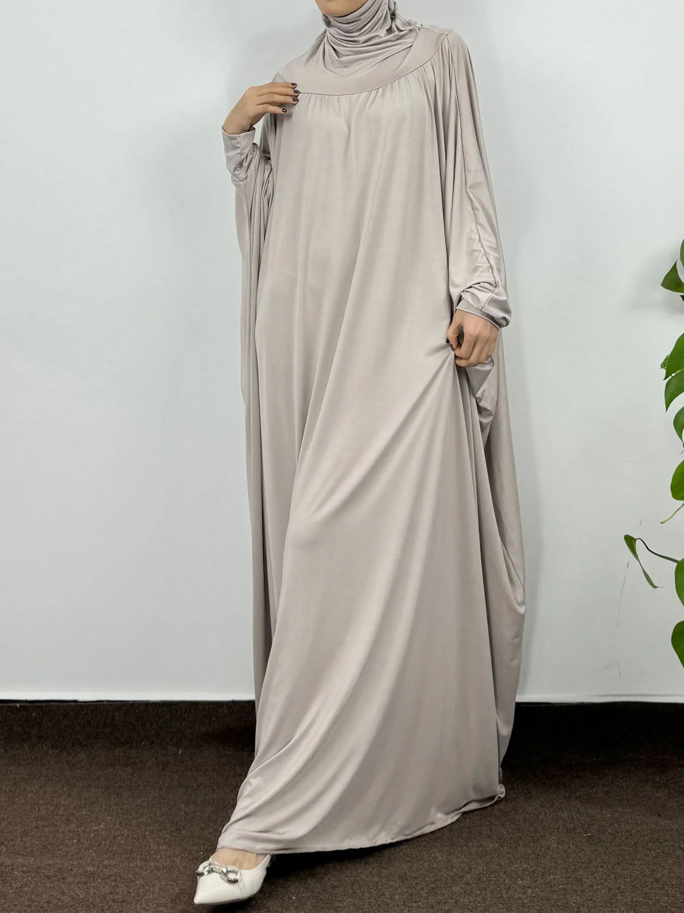 Islamic Abaya Modesty Ramadan Dress Muslim Abayas Hooded Long Sleeve One-piece Prayer Hijab Dress Women Jilbabs Turkish Kaftans