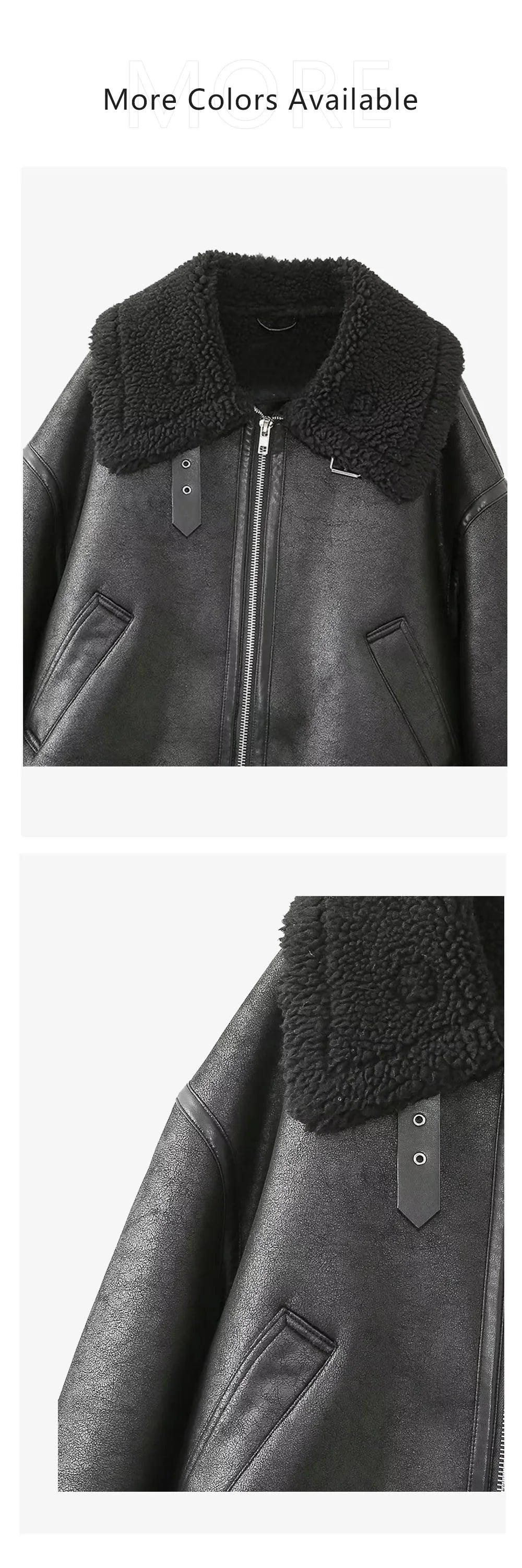 UNIZERA Women's Jacket with Collar Long Sleeve Zipper Pocket Double sided Motorcycle Style Spring New Style Jacket