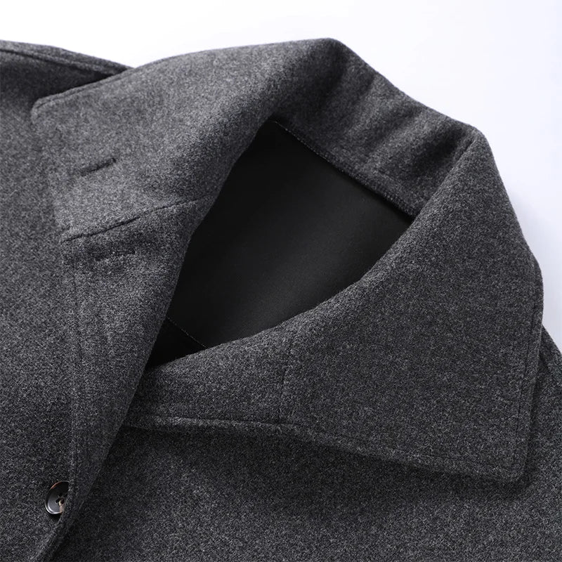 2025 Autumn Winter Stand Collar Coat Women Big Pockets Wool Blend Long Sleeve Single-breasted Thick Jacket Female Lady Outwears